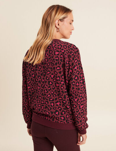 Gilet r&eacute;versible manches longues bordeaux femme