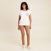 t-shirt col rond manches courtes ecru femme