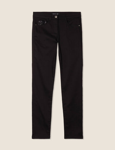 Pantalon ajusté 7/8ème noir femme