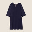 Robe évasée manches 3/4 bleu marine femme