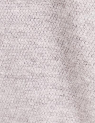 Pull bi-mati&egrave;re col chemise gris clair femme