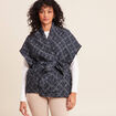 Kimono ceintur&eacute; denim stone femme