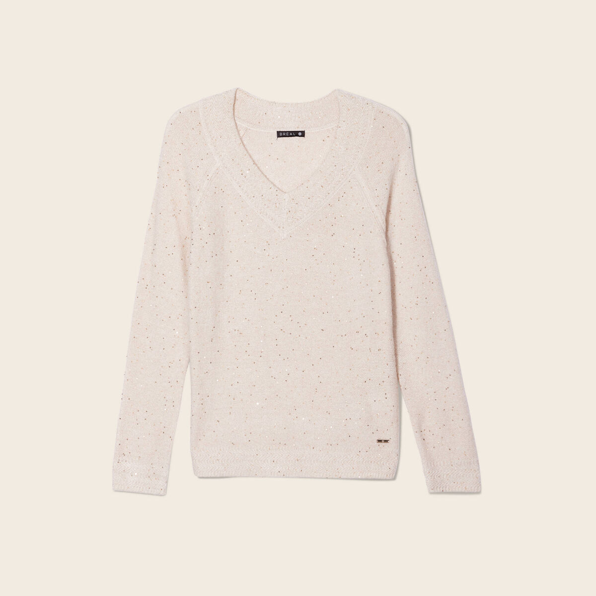 Pull manches longues couleur or femme