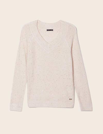 Pull manches longues couleur or femme