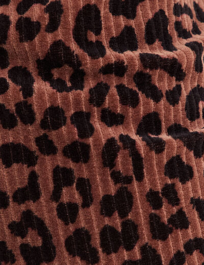 Pantalon large velours marron femme