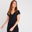 Combinaison pantalon ceinturée noir femme