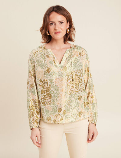 Blouse manches longues vert clair femme