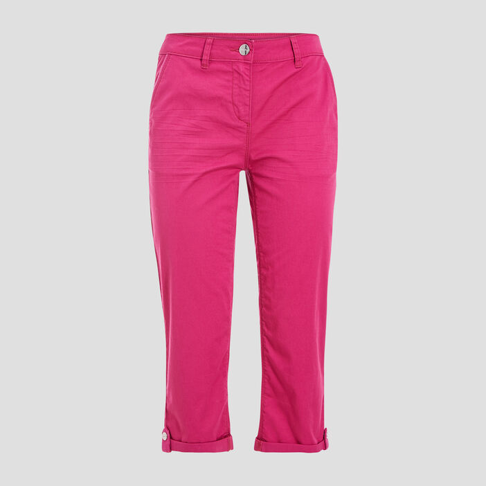 Pantacourt ajusté rose fushia femme