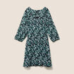 Robe courte &eacute;vas&eacute;e pliss&eacute;e col v vert femme