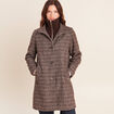 Manteau col montant doubl&eacute; marron femme