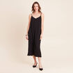 Robe longue &eacute;vas&eacute;e 2 en 1 col rond bleu marine femme