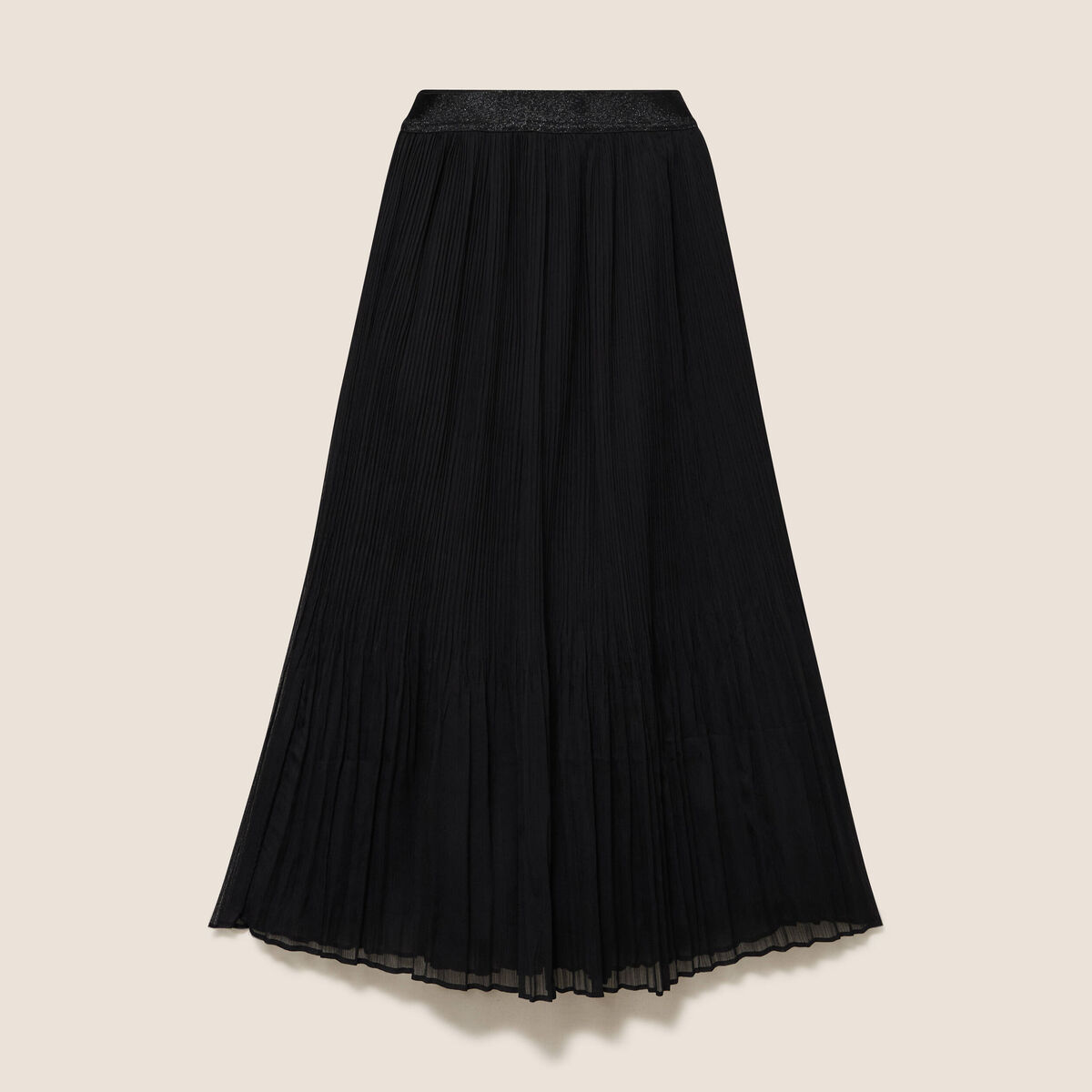 Jupe pliss&eacute;e doubl&eacute;e noir femme