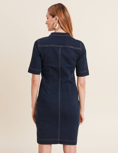 Robe droite en jean denim brut femme