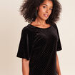 Robe droite courte manches coudes noir femme