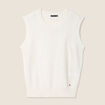Pull sans manches ecru femme