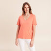 T-shirt manches courtes orange fluo femme