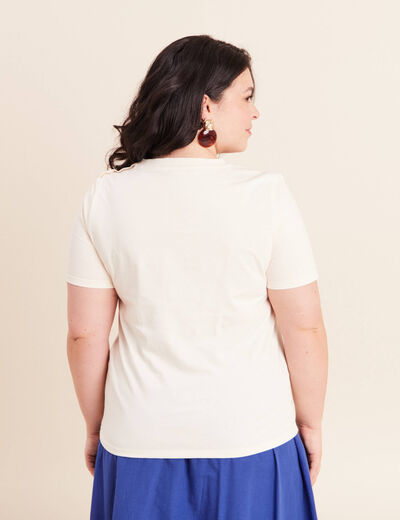 T-shirt manches courtes ecru femme