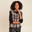 Gilet sans manches en bouclette noir femme