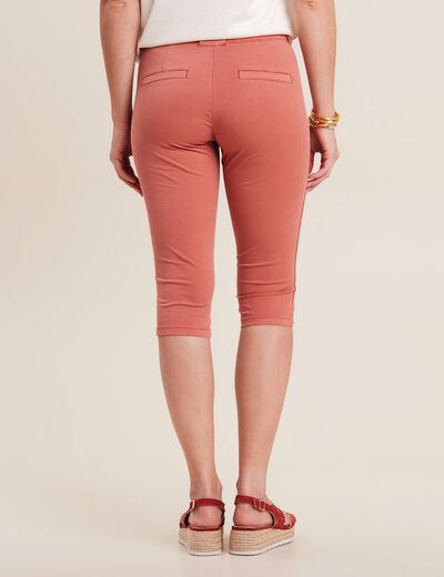 Pantacourt ajusté taille basse vieux rose femme