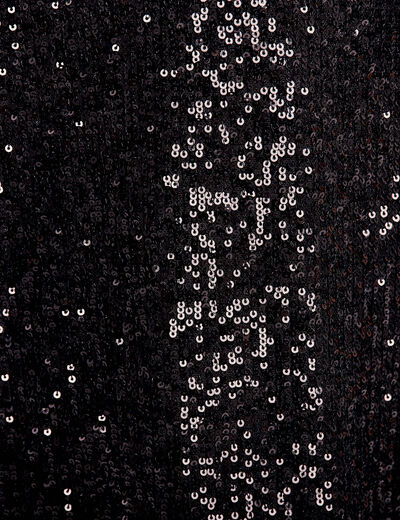 Robe évasée sequins noir femme