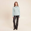 Pull droit manches longues vert pastel femme