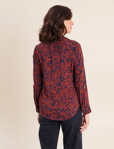 Chemise cintr&eacute;e manches longues bleu femme