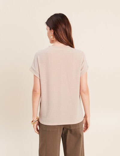 T-shirt manches courtes couleur or femme