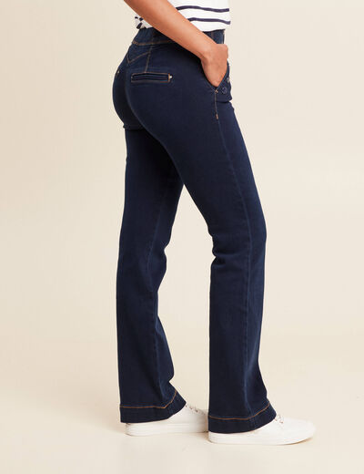 Jean bootcut taille haute denim brut femme