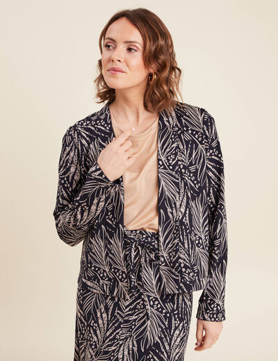Veste droite réversible bleu foncé femme