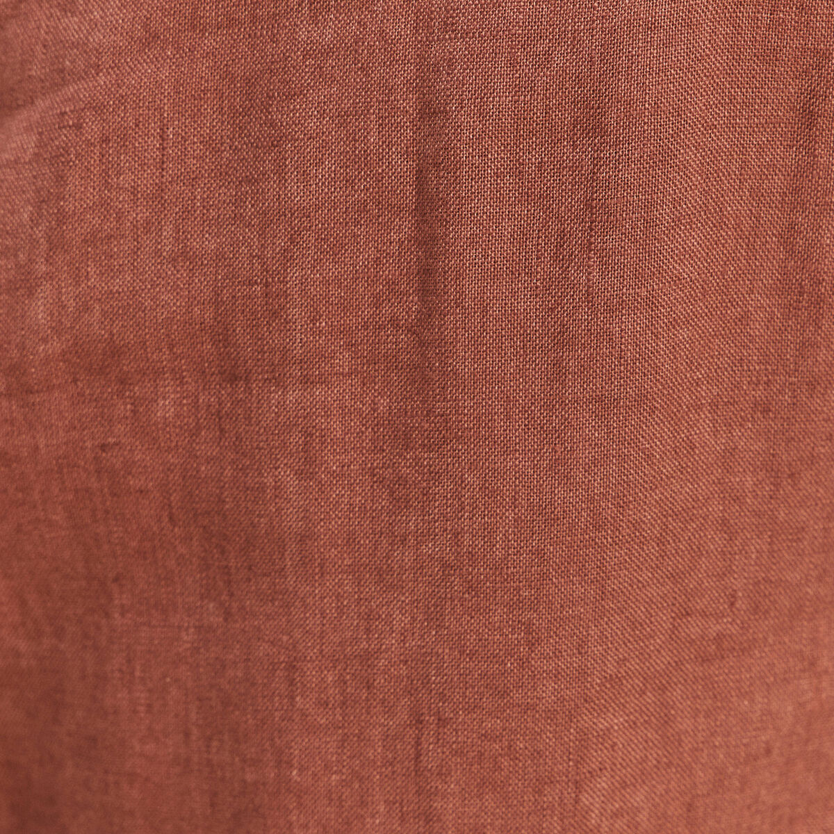 Pantalon coupe chino en lin ceintur&eacute; marron fonc&eacute; femme