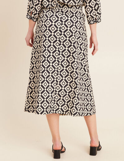 Jupe longue évasée noir femme