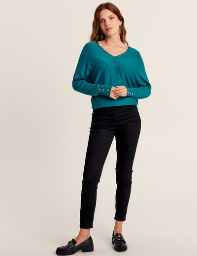 Pantalon léger taille standard 7/8ème noir femme