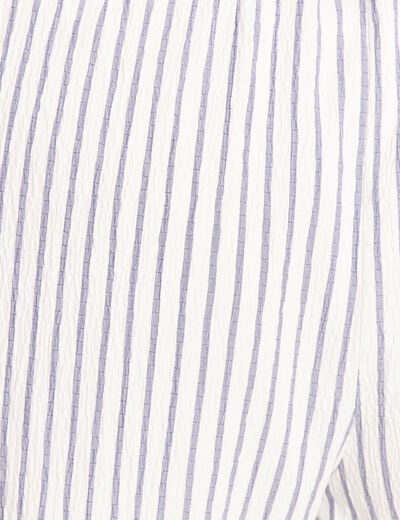 Pantalon fluide coupe barrel bleu femme