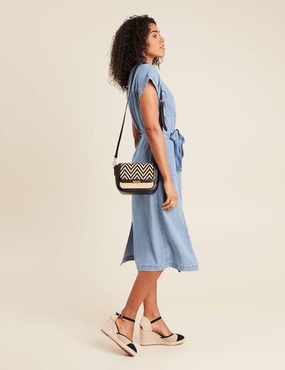 Robe évasée en jean denim double stone femme