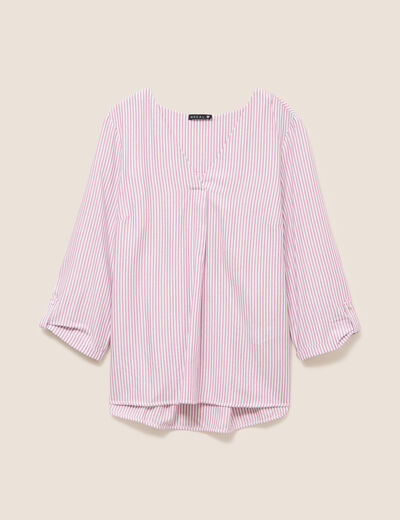 blouse fluide manches 3/4 bordeaux femme