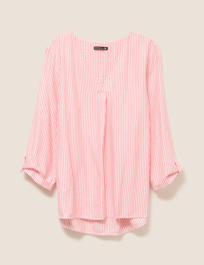 blouse fluide manches 3/4 rouge femme