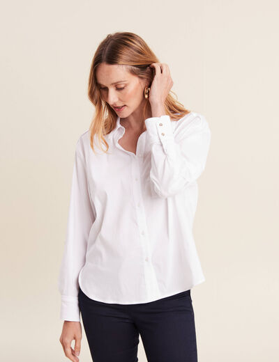Chemise manches longues ecru femme