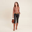 Chemise manches longues orange femme