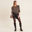 Blouse manches 3/4 noir femme
