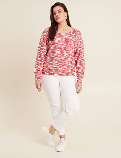 Pull manches longues rose fushia femme