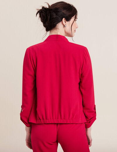Veste droite fluide rose cerise femme