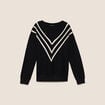 Pull col v noir femme