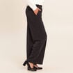 Pantalon large taille haute noir femme