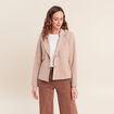 veste cintr&eacute;e doubl&eacute;e avec capuche beige femme