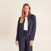 Veste courte droite en jean doubl&eacute;e denim brut femme