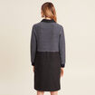 Robe droite buste tweed noir femme