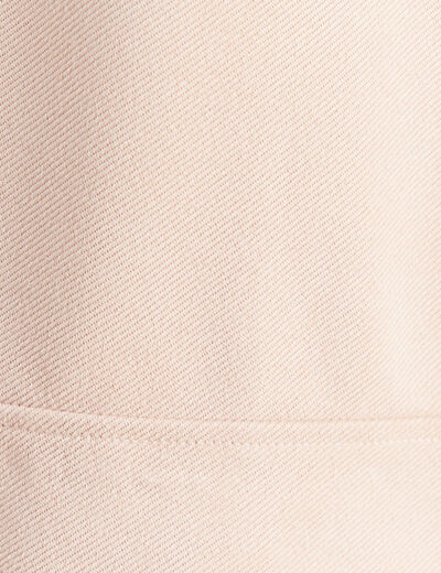 Veste droite col tailleur doubl&eacute;e sable femme