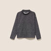 Sweat manches longues col montant gris femme