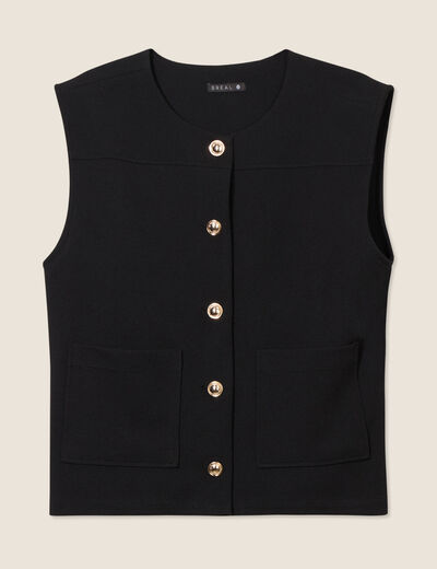 Gilet sans manches noir femme