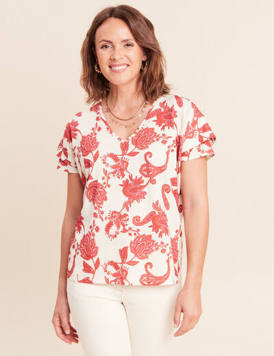 T-shirt manches courtes rose femme
